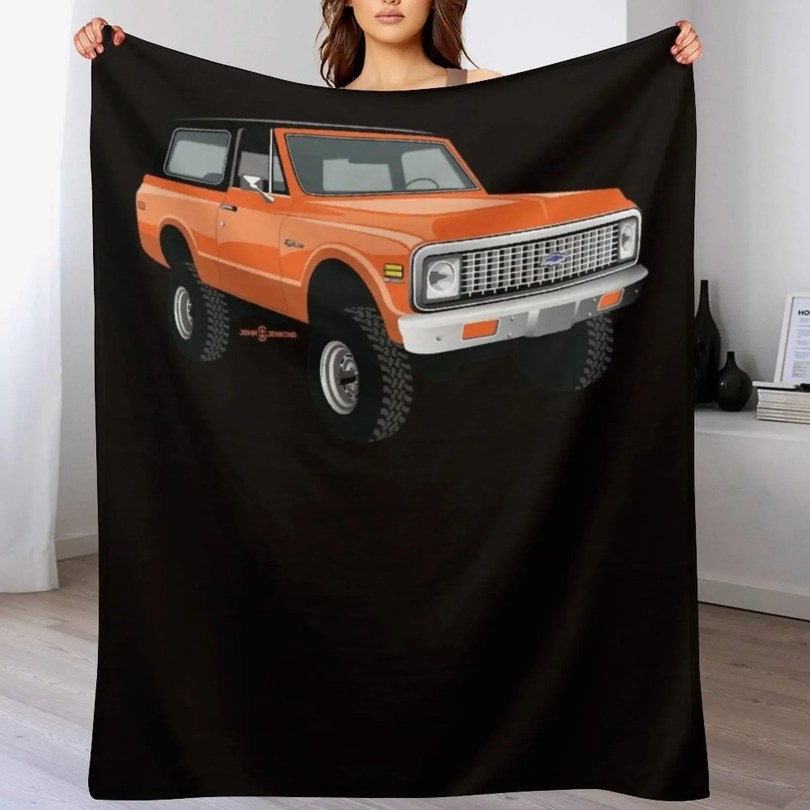 

1971 K5 Blazer Orange Throw Blanket Bed covers Shaggy Blankets