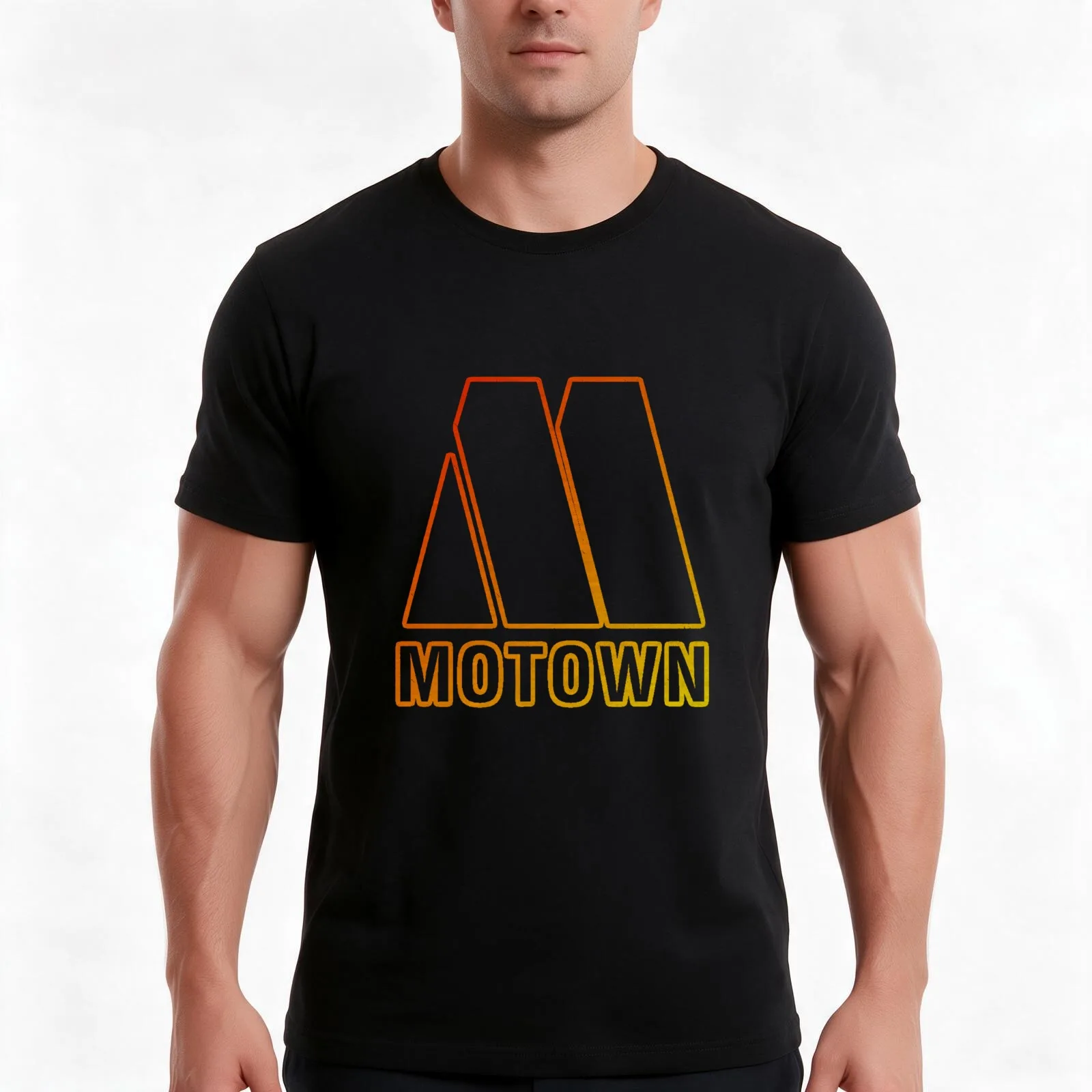 Motown Records - Outlined Logo T-Shirt Summer Casual Cotton Tee Oversized Streetwear Tops Vintage Graphic Print 100% Cotton