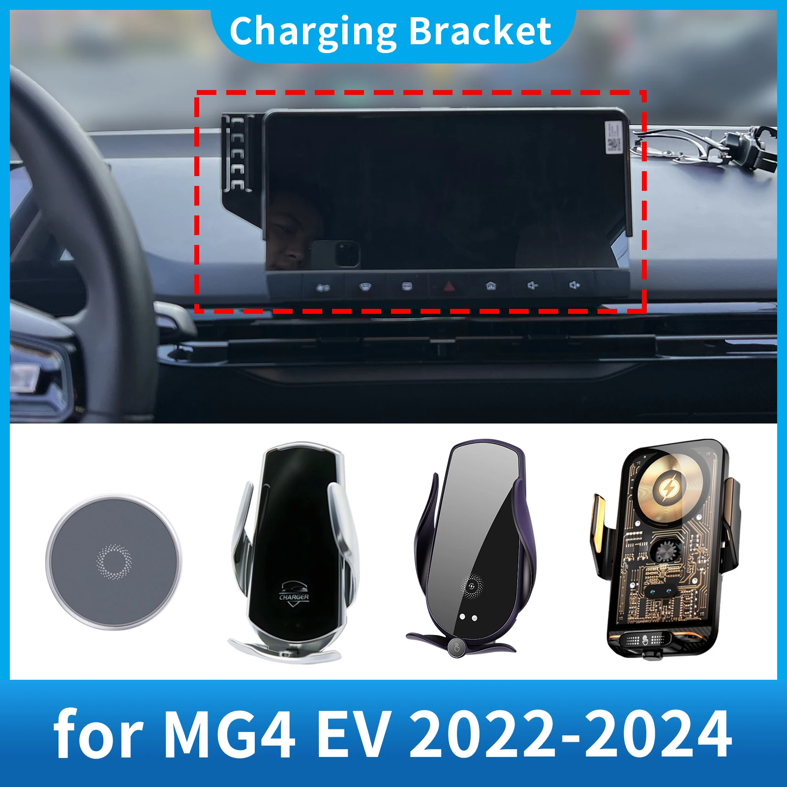 

Car Phone Holder for MG 4 MG4 2022-2024 EV Screen Navigation GPS Bracket Base Accessories Charging