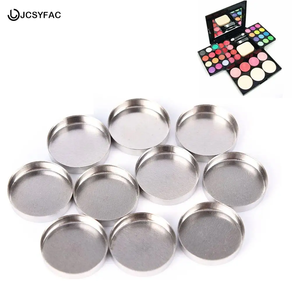 10 pçs 20mm diy sombra de olho recipiente panelas para sombra maquiagem ferramenta cosméticos vazio paleta de alumínio casos panelas