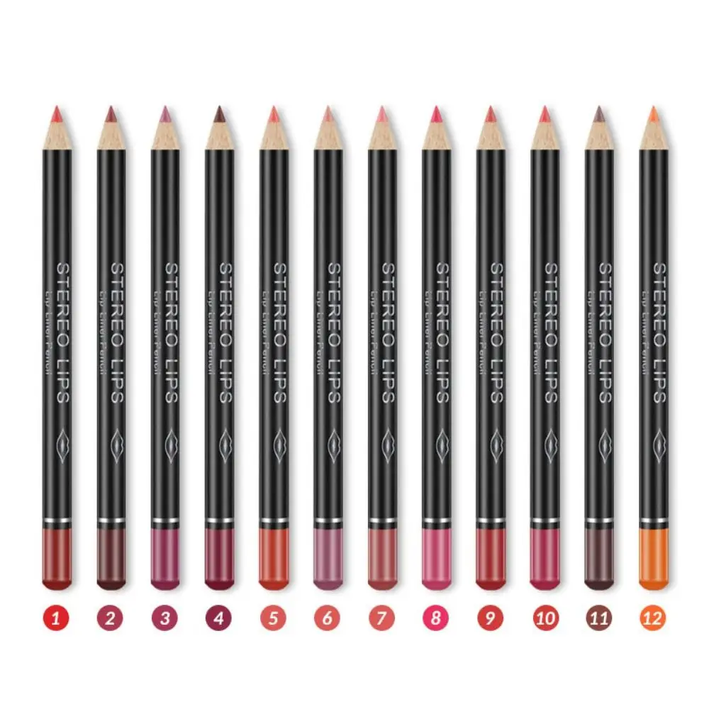 Professional Long-Lasting Matte Lip Liner Perfect Outline Filling Plumping Lip Makeup Lipliner Waterproof Smooth Lipstick Pencil