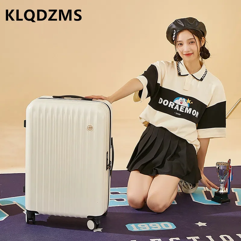 

KLQDZMS 20"22"24"26 Inch New Suitcase Ladies Boarding Box Men's Trolley Case Sturdy and Durable Password Box Rolling Luggage