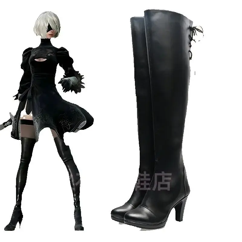 

Nier Automata обувь для косплея Yorha 2B ботинки обувь игры женские костюмы для ролевых игр обувь для девочек на Хэллоуин