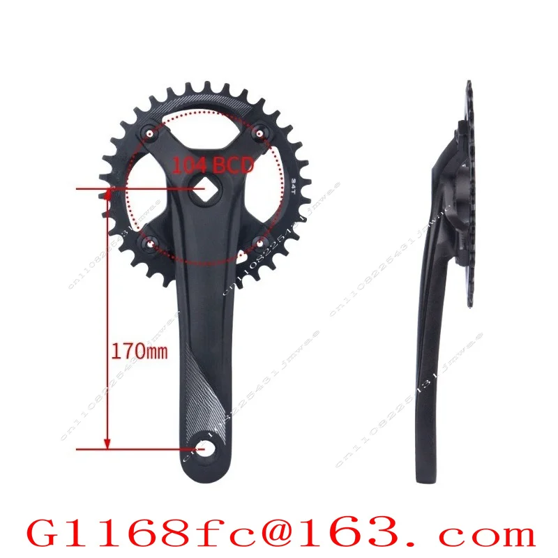 Mountain bike tooth plate 104BCD square hole crank positive and negative tooth single plate 7-12 speed upgrade accessories