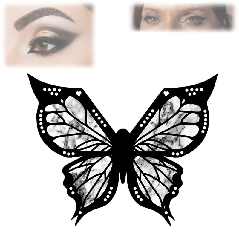 Stencil a farfalla per eyeliner, stencil per eyeliner a farfalla, stencil per trucco occhi a farfalla, stencil a farfalla funziona durevoli 3 pezzi