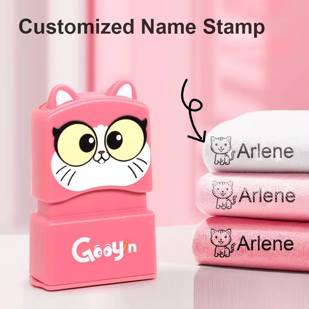 

Customized children's name stamp personalized waterproof seal stamp for clothing personalized school ink pad name stamps