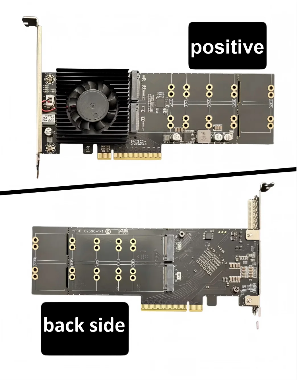 4.0 Expansion Card with 4 M.2 NVMe SSD Motherboards Without Splitting Broadcom PEX88024