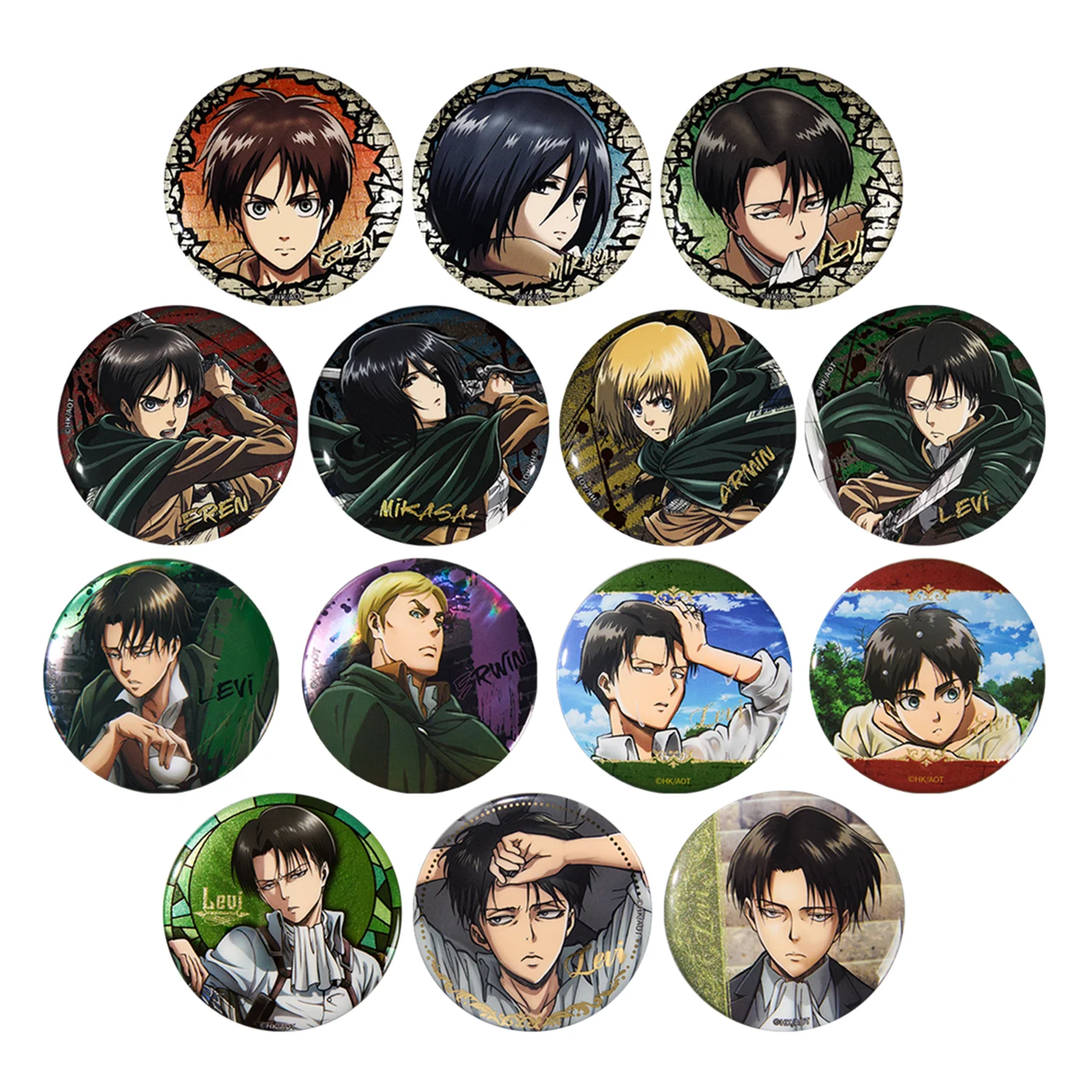 

58mm Anime Attack on Titan Eren Jaeger Nanaba Hange Zoe Annie Leonhart Cosplay COSTUME Badge Pin SPTE Tinplate Brooch﻿ Xmas Pro