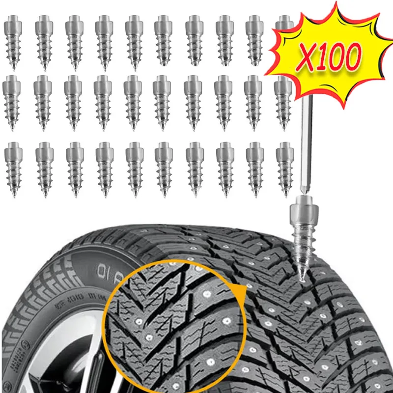 

Motorbike Car Tyre Anti-skid Studs Off-road Tyre Solid Anti-snow Screws Wear-resistant Tungsten Steel Material 4*12mm