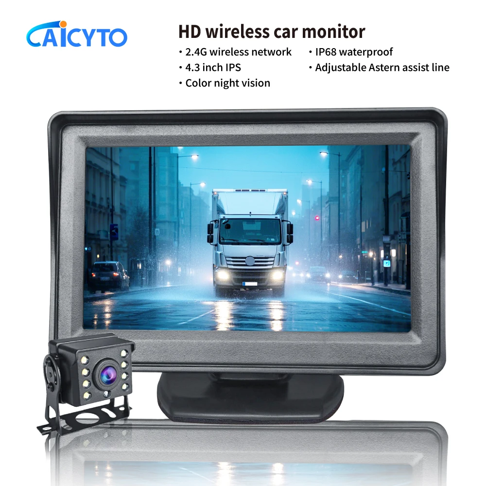 

Car Backup Camera Kit 4.3 Inch Rear View Monitor With Reverse Camera Parking Assistant For Car