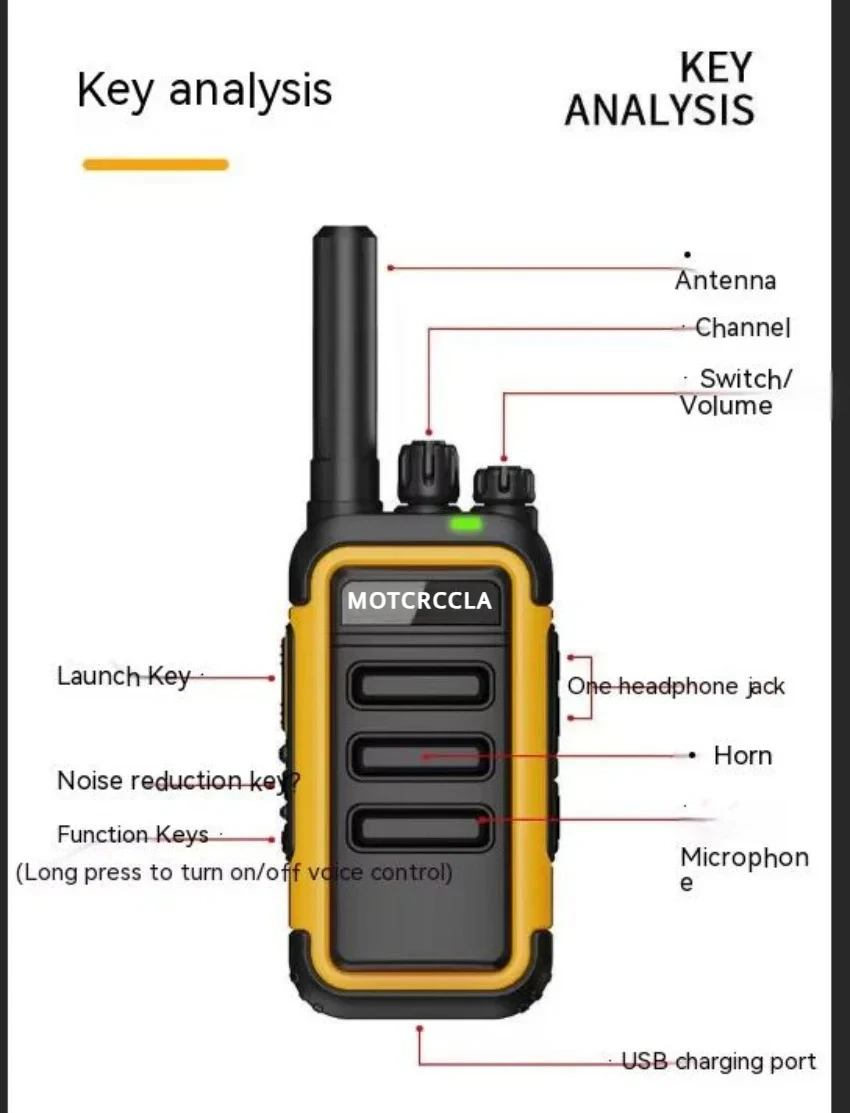 MOTCRCCLA-M1 Walkie Talkie Transceiver Set, Portable Two-Way Radio, UHF, Long Range, DMR Radio