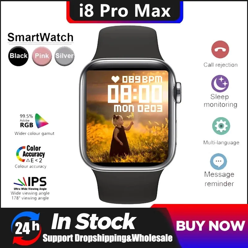 Reloj inteligente I8 Pro Max для мужчин и женщин, пульты с выдвижными ключами, растадор для активной жизни, циферблат
