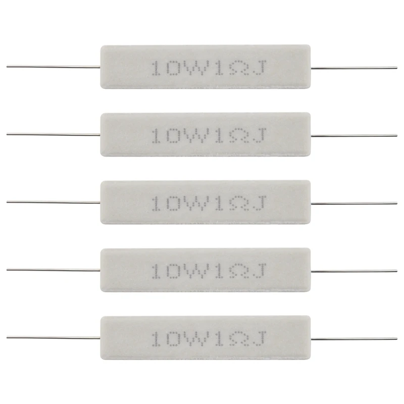 1.0 Ohm 10W Wirewound Ceramic Cement Resistor 5 Pcs