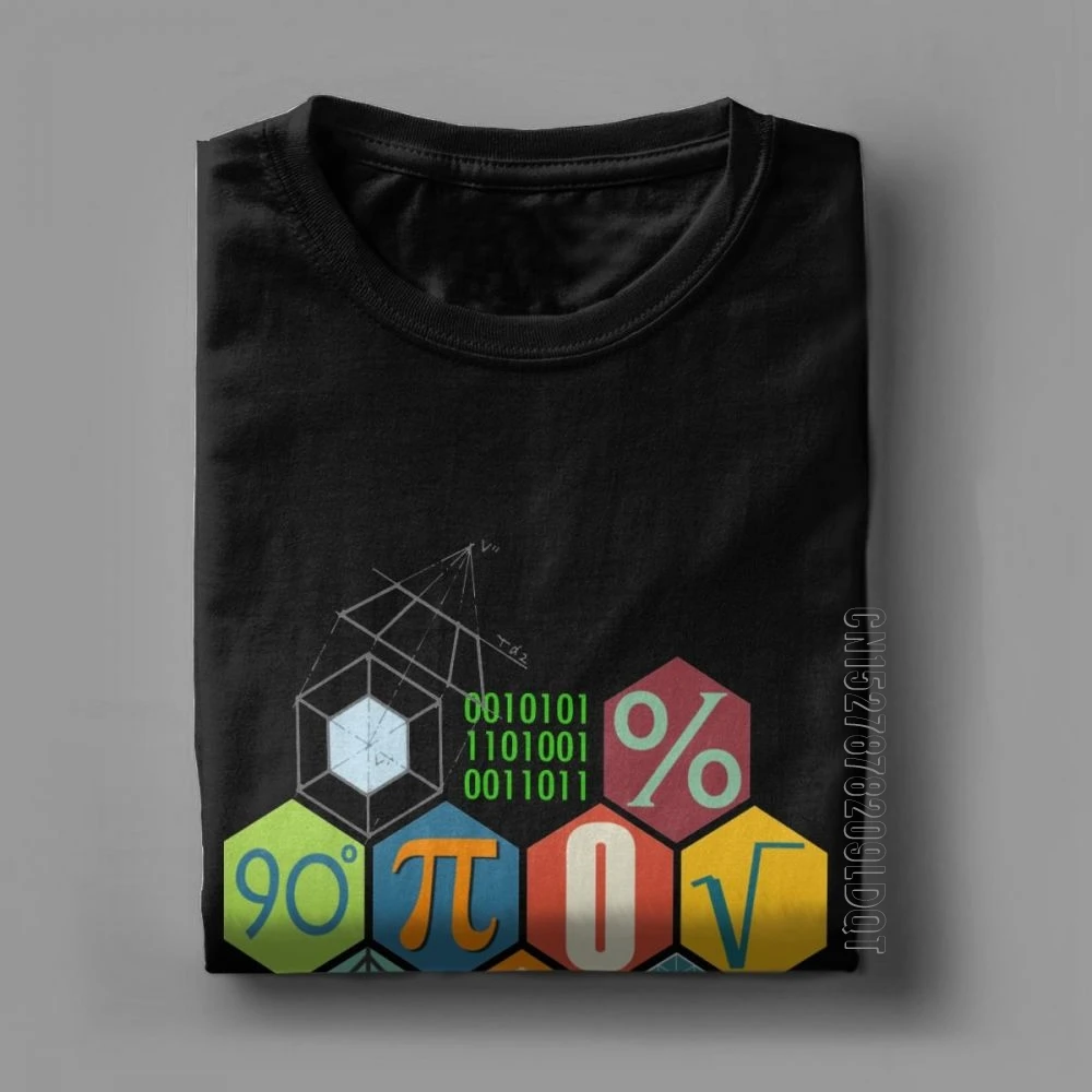 Men Math Mathematical T-Shirt Formula Geometry Graphic Tops Crewneck Male Tshirt Clothes Pure Cotton Basic Tees Oversize T Shirt