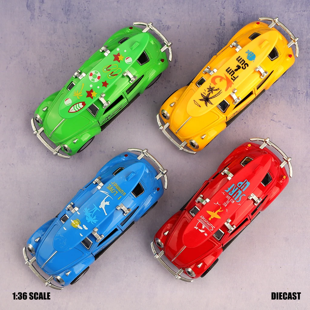 (袋入り) 1:36スケール ビートル スケートボード、ビーチスケートボードデザイン。 スケートボードは取り外し可能です。取り外し可能な子供用おもちゃです。