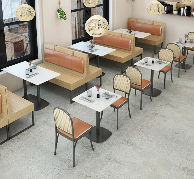 

Manufacturer Restaurant Bar Chairs And Tables Sets Booth Sofa Bench Couch Seat Fast Food Cafe Restaurant Furniture