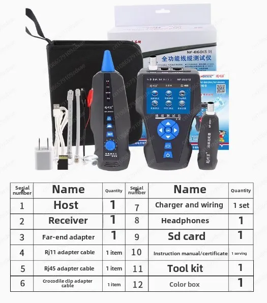 NF-8601S Network Cable Tester Multifunction TDR Length With PoE/PING/Port Voltage Wiremap Tracker Diagnose Tool Detector