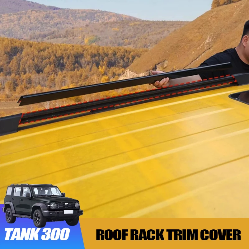 

Roof Rack Trim Cover for GWM WEY Tank 300 Tank 300/Hi4t ABS Bright Black Roof Rack Sticker Modification Part Accessories