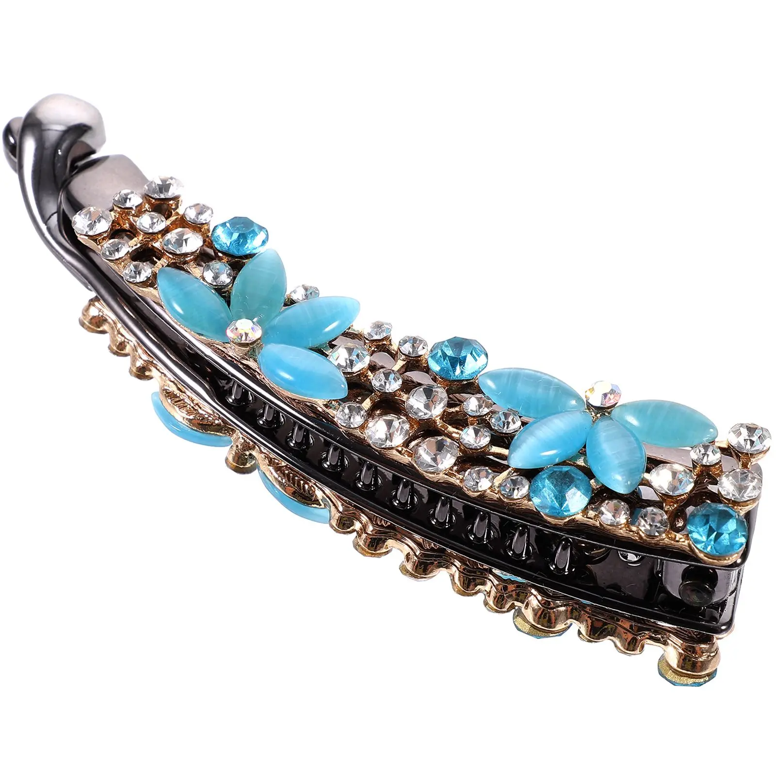 

Curly Hair Clips Banana Rhinestone Large for Thick Vintage Women Girls Accessories