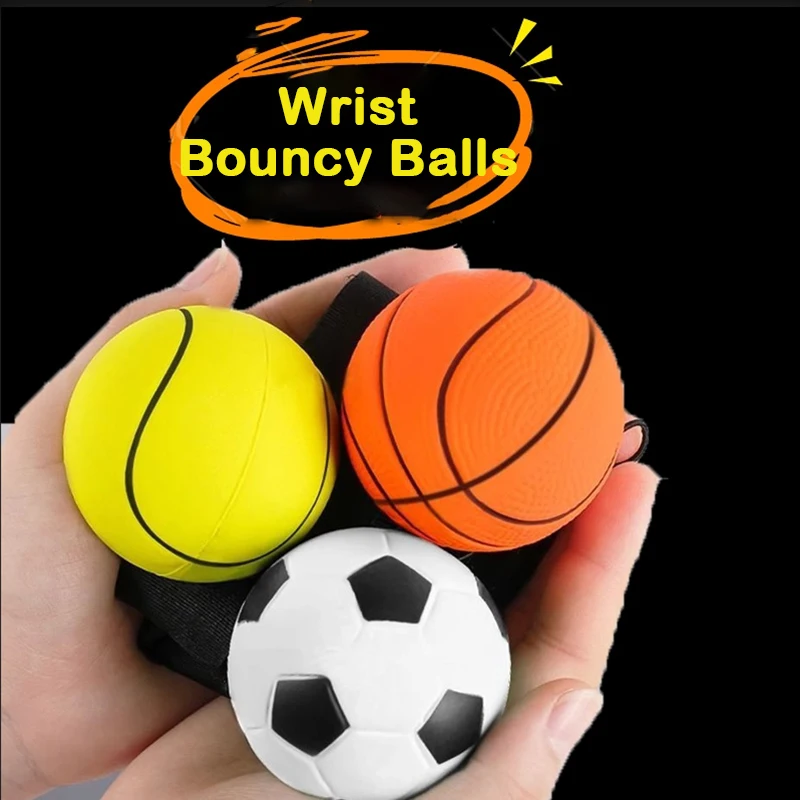 Balle de poignet rebondisnoyaux pour enfants et adultes, jouet de lancer portable, entraînement de la force du poignet en plein air, exercice de tangage, sports à la main