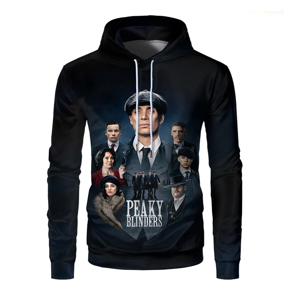 Sweat-shirt à capuche pour hommes, unisexe, tendance, confortable, avec image créative, motif Peaky Blinders, imprimé en 3D, nouvelle collection automne