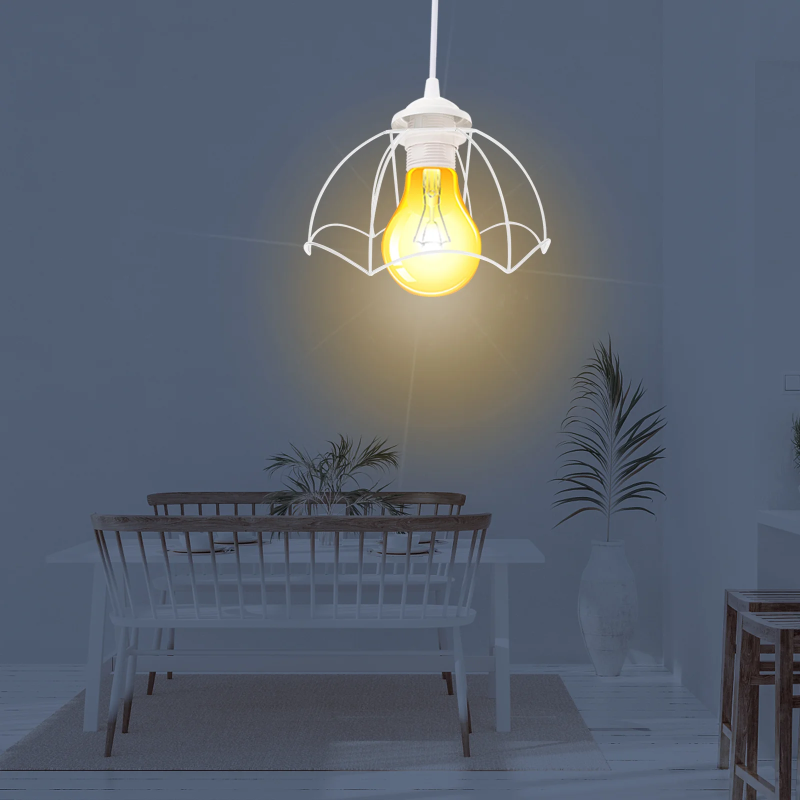 

DIY Table Lampshade Frame Metal Light Cover Bracket Strong Iron Build Easy to Install Suitable for Desk Lamp Pendant Light