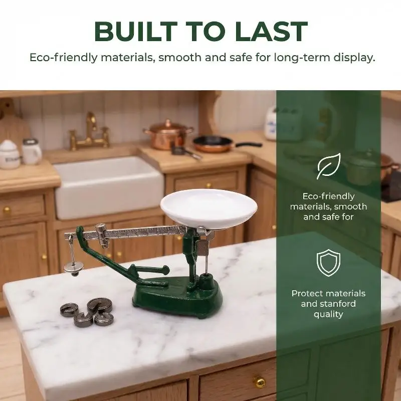 

Miniature Vintage Weight Scale 112 Dollhouse Retro Disc Model for Kitchen Scenes Accessories DIY Toy Set