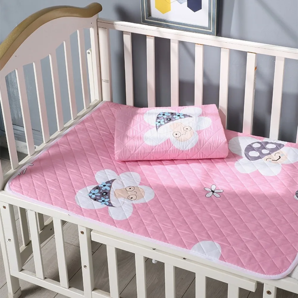 

New 70*90cm Baby Urine Mat Waterproof Cloth Baby Sleeping Underpads Breathable Cute Cartoon Bed Protector Diaper Toddlers