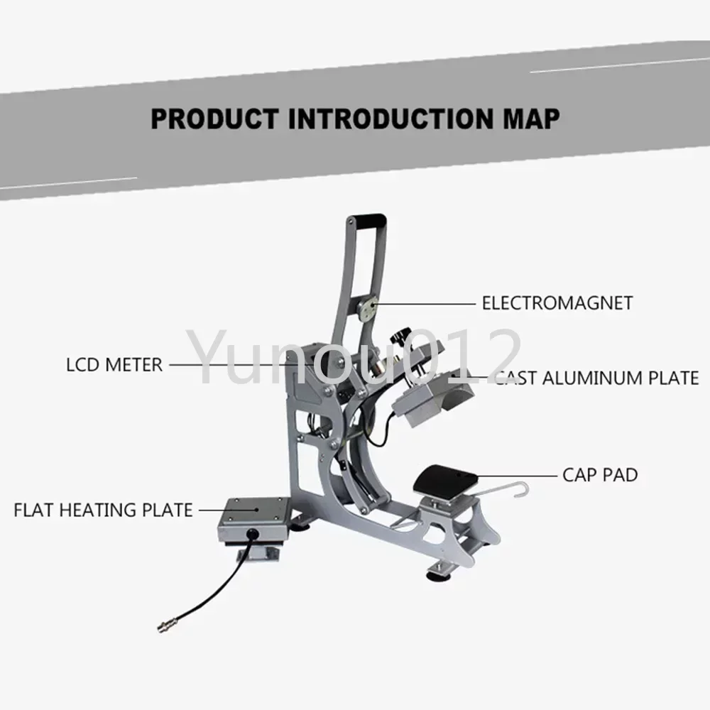 Cap Heat Press Printer 2in1 Hat T-Shirt Sublimation Transfer Printing Machine 8*14/12*12 Hot Stamp Machine CK2815S Portable