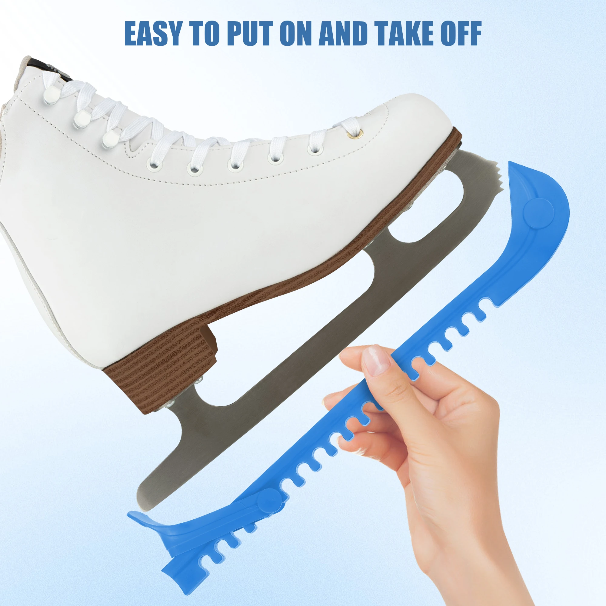 

2pcs Plastic Skating Experience With Easy-to Skate Blade Covers Adjustable Skate Guards Antifreeze blue