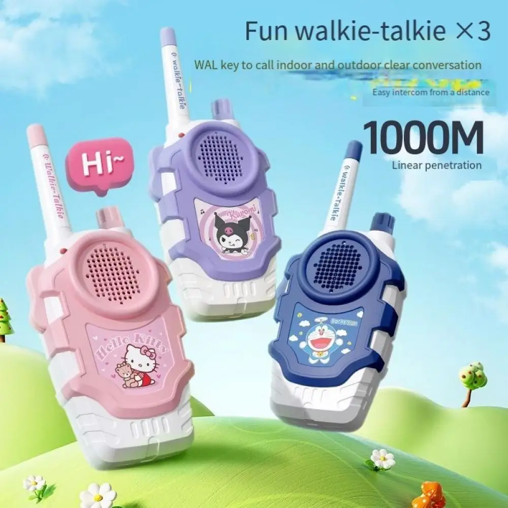 2Pcs Kawaii Hello Kitty Kuromi Kids Game Walkie-Talkie Toy Radio Walkie-Talkie 2 Anime Sanrio Family Interaction Boys Girls Toys