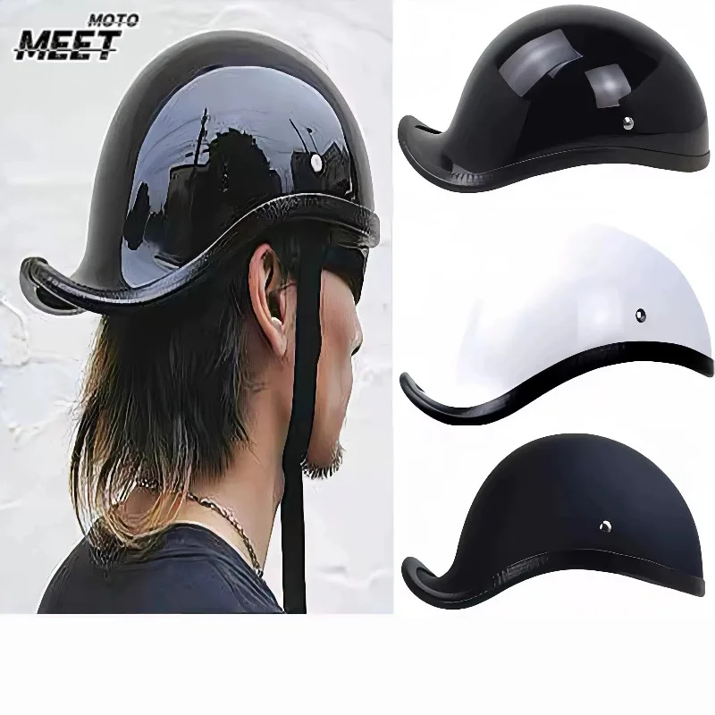 Retro Motorcycle Fiberglass Helmet Men's Summer Cruise Motorcycle Scooter Mini Helmet Calf Racer for Honda