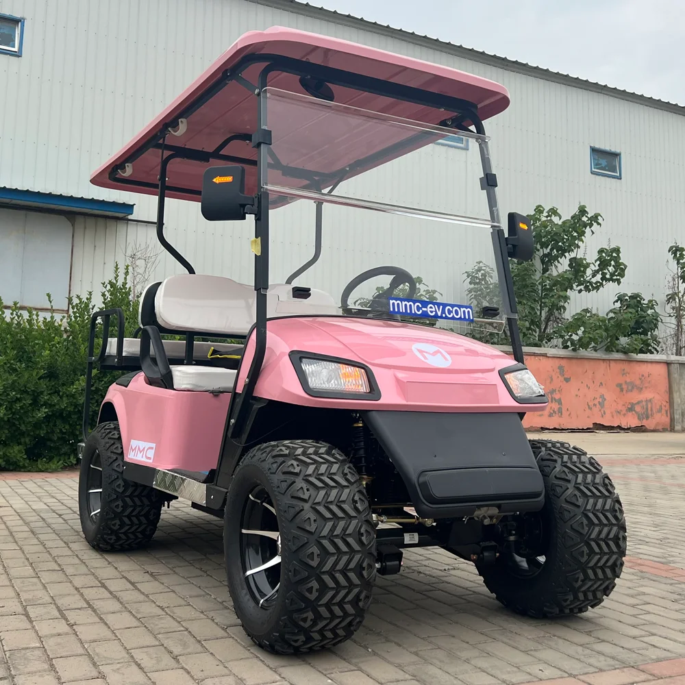 

Wholesale 48V Adults Golf Scooter Solar Panels Powered Pink Golf Carts 4 6 Seater Off Road Beach Buggy Electric Golf Cart