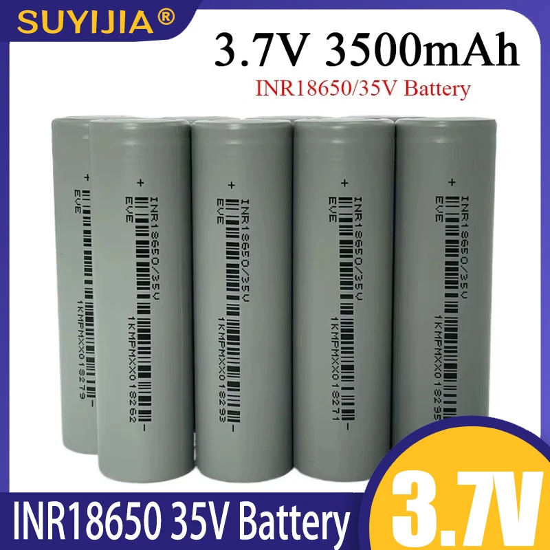 100% Original 18650 3500mAh Power Battery INR18650 35V 3500mAh Li-ion 3.7V Rechargeable Batteries for Flashlight Toy Power Tools