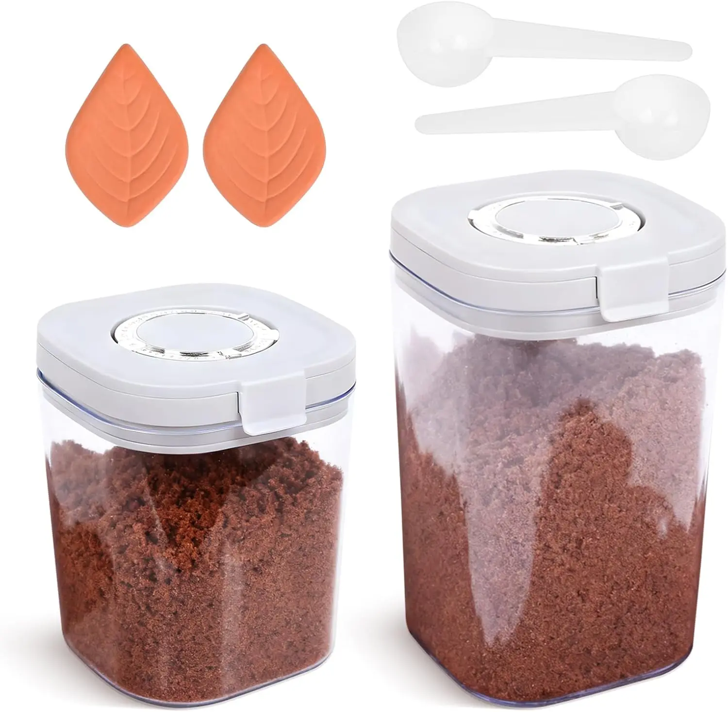

Airtight Brown Sugar Container Set Clear Storage Jars with 2 Brown Sugar Keeper for Kitchen, Pantry Organizers