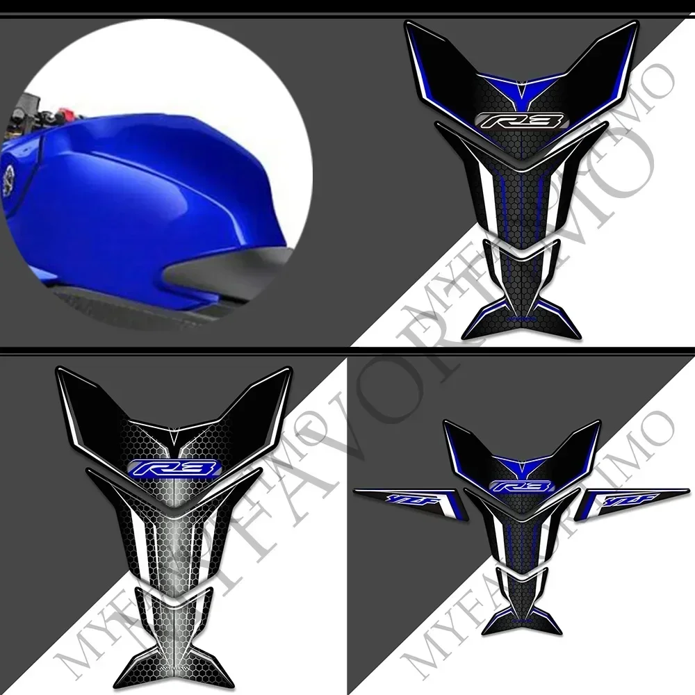 

Motorcycle Protector Decals Gas Fuel Oil Kit Knee Tank Pad FIT Yamaha Yzfr3