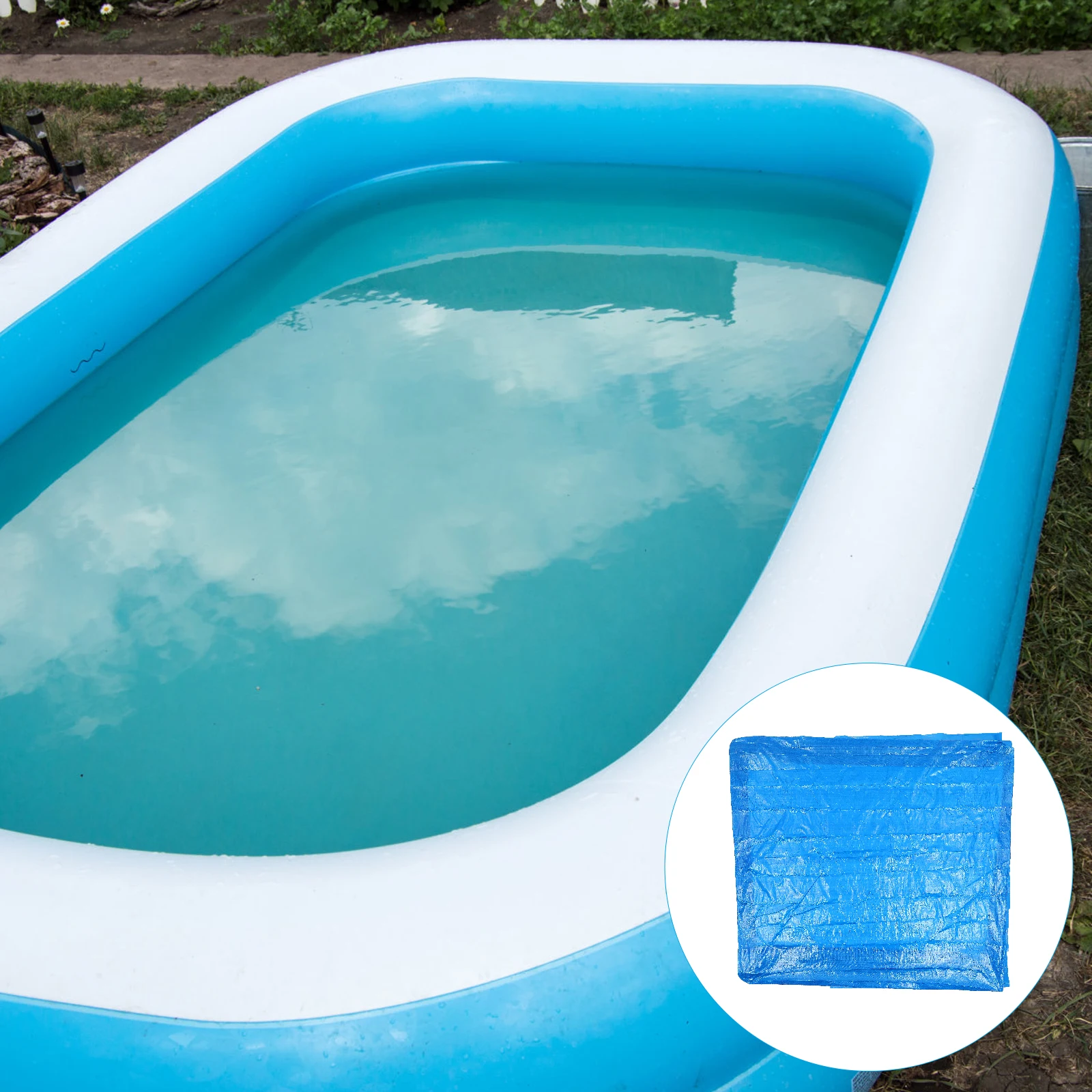 Inflatable Pool Cover Dust proof Bathtub Rectangular Blue Plastic Square Waterproof PE Long term Spa Accessories Storage
