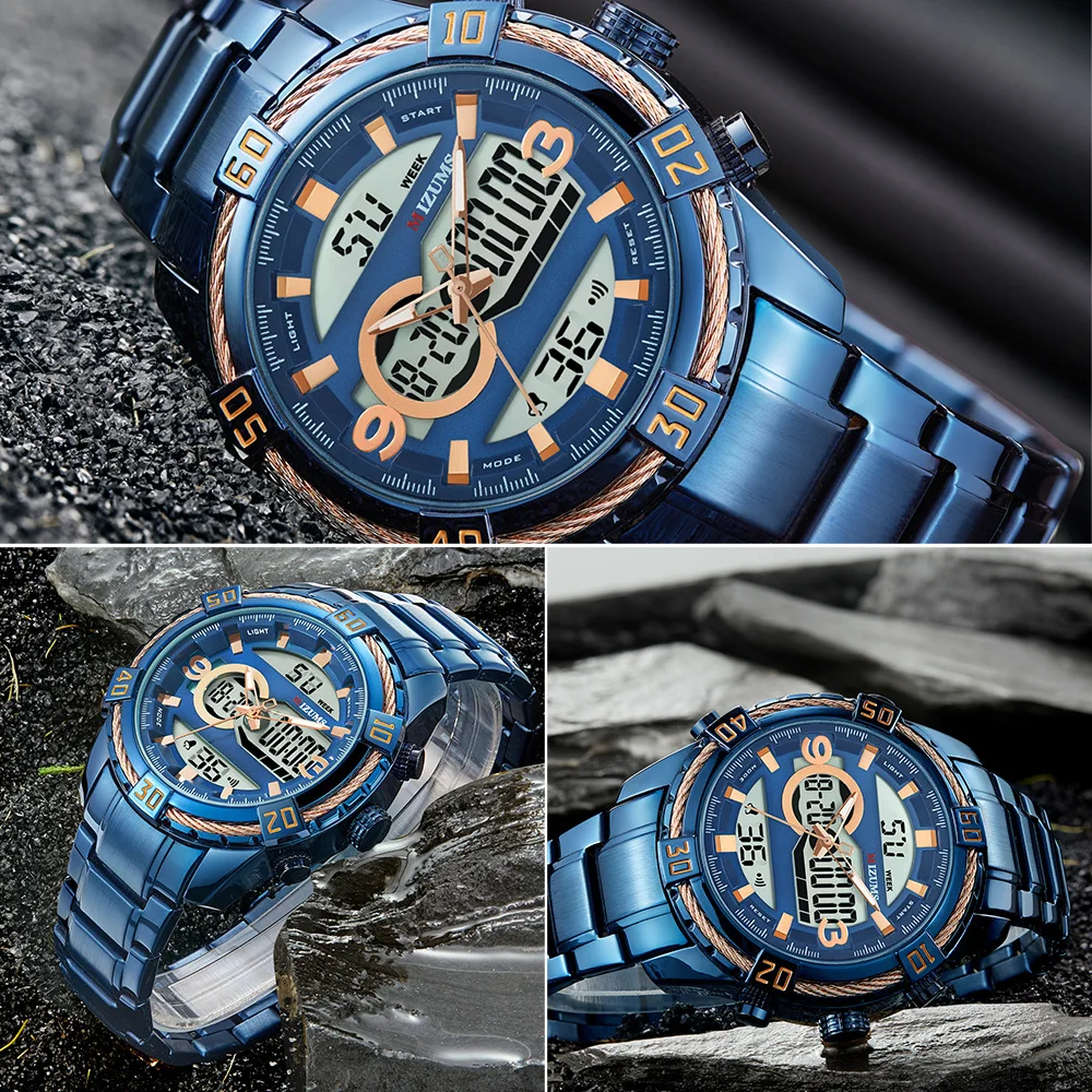 New Sports Watch for Men Top Brand Luxury Steel Band Digital Wristwatches Military Waterproof Watches Clock Relogio Masculino