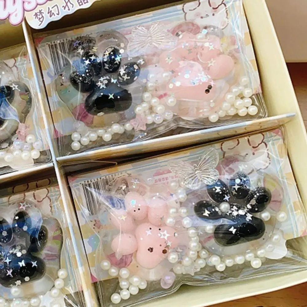 Brinquedos sensoriais blingbling gato pata pitada brinquedo tpr preto & rosa gato pata lento rebote brinquedo adorável transparente squeeze gato pata decorativa