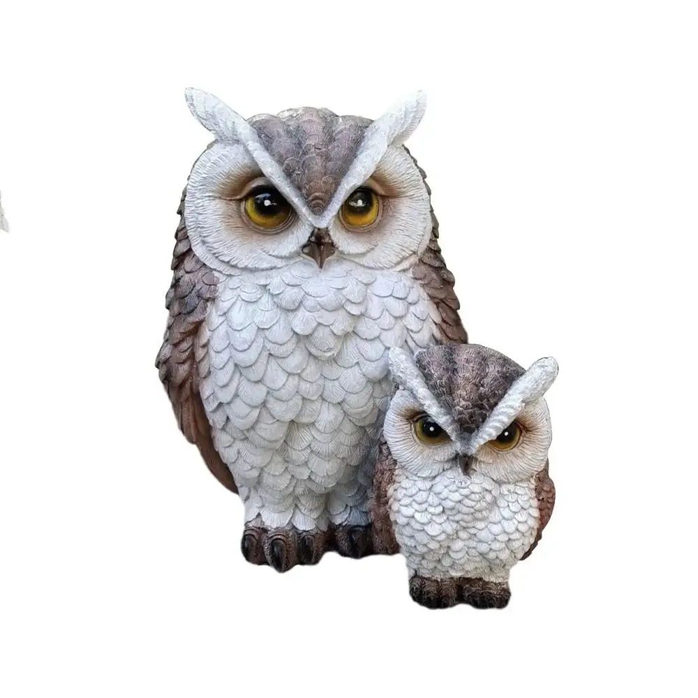

Miniature Decorative Ornament Resin Owl Statue Creative Simulated Animal Bird Sculpture Waterproof Vivid Owl Figurines Flowerpot
