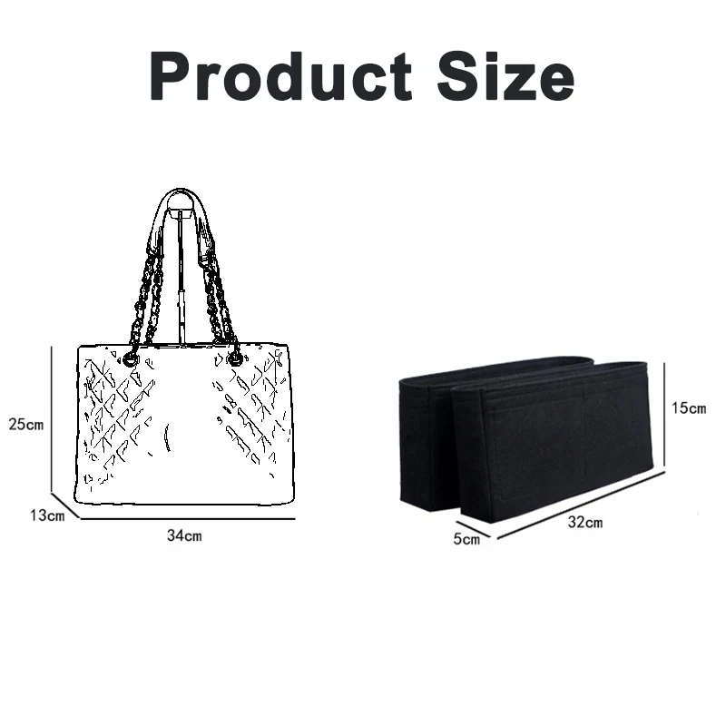 Fits For GST Felt Cloth Insert Bag Organizer Makeup Handbag Organizer Travel Inner Purse Portable Cosmetic Bags