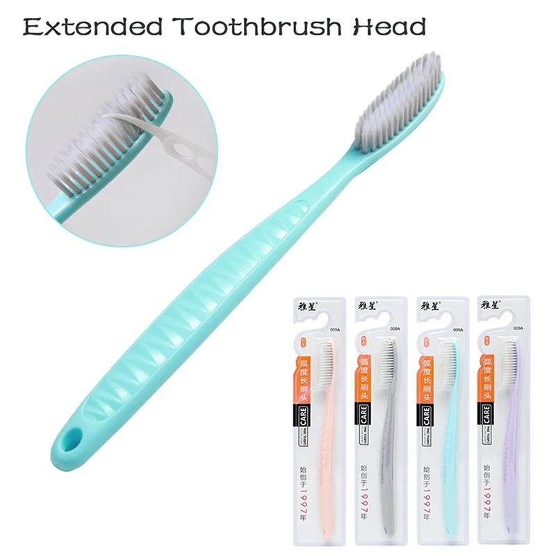 1PC Super Long Toothbrush Soft Fur Large Brush Head Adult Toothbrush Manual Toothbrush Firm Toothbrush