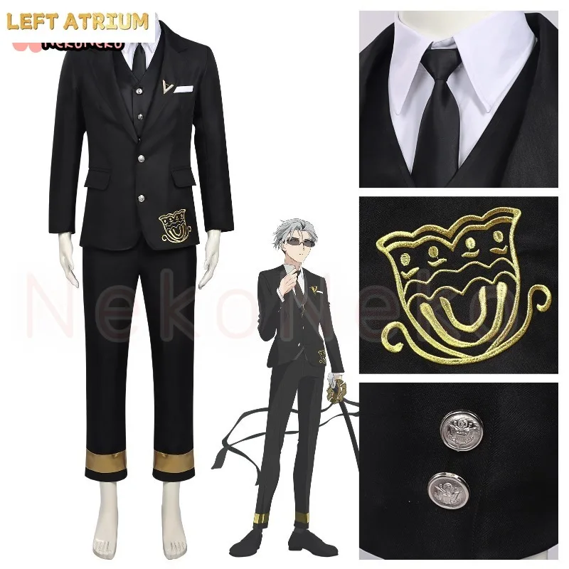 Anime Agents of the Four Seasons: Dance of Spring Itecho Kangetsu Cosplay Costume Wig Black Suits Outfit Halloween Gifts view 6
