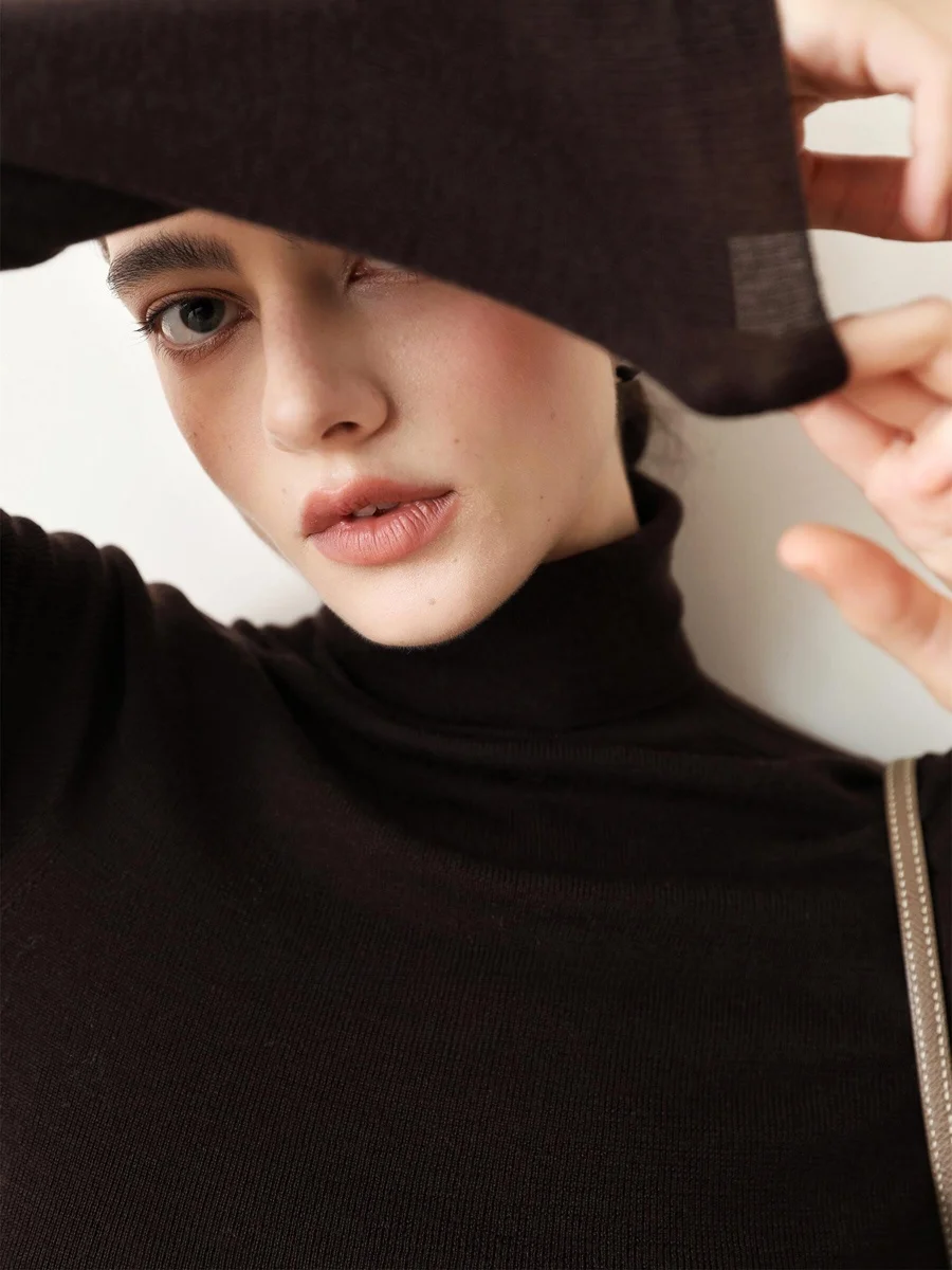 

3HLADY BIELLA Sl High Ne Трикотаж из смеси шерсти с внутренней подвязкой Ele Осенний женский свитер Faion