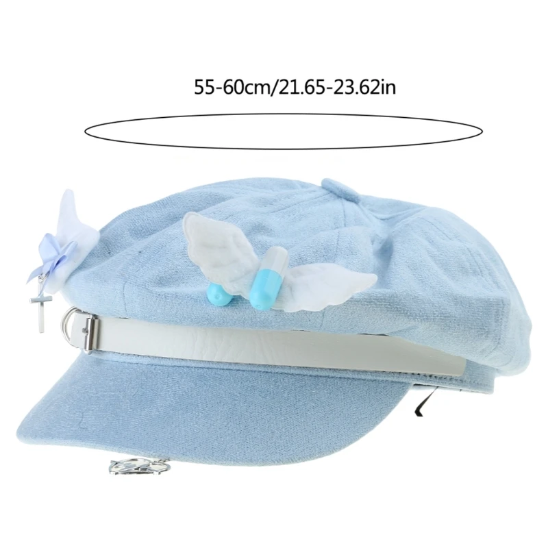 Girls Teen Hat Lovely Woman Paint Hat with Bowknot Decals Woman Teen Spring Sunproof Japanese Feeling Hat Dropshipping