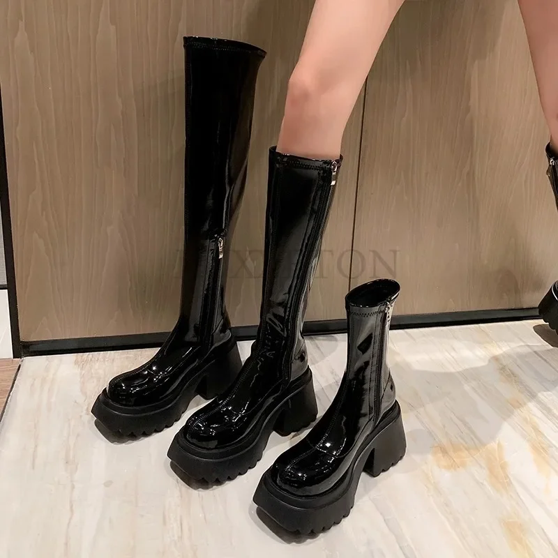 Thick Sole Women Over The Knee Boot Thigh High Boots Winter New Female Long Boots Platform Chunky Heels Ladies Autumn Shoes