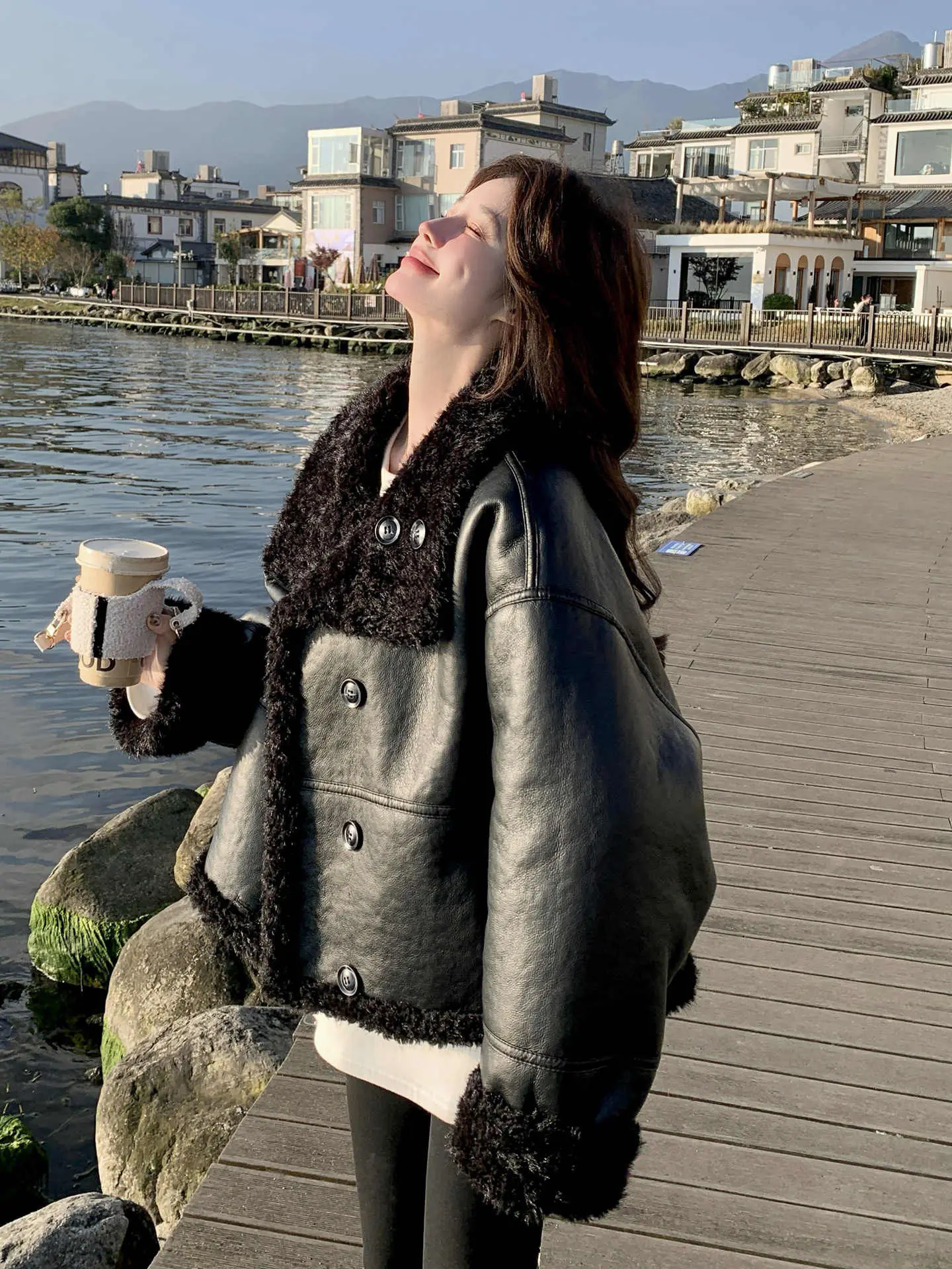 

Ele Loose Women's Jaet Winter New Sle Age-Defng Top Commute Sle Faionable Модная верхняя одежда ort Coat