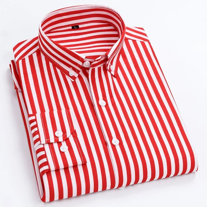 2023 Spring and Autumn New Fashion Trend Striped Long-Sleeved Shirt Men\'s Casual Slim Comfortable Breathable Large-Size Shirt