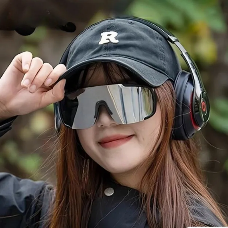 2 stücke Trend Big Box Outdoor Radfahren Gläser Online Promi Sonnenbrille Persönlichkeit Männer und Frauen Bergsteigen Ski Gläser.