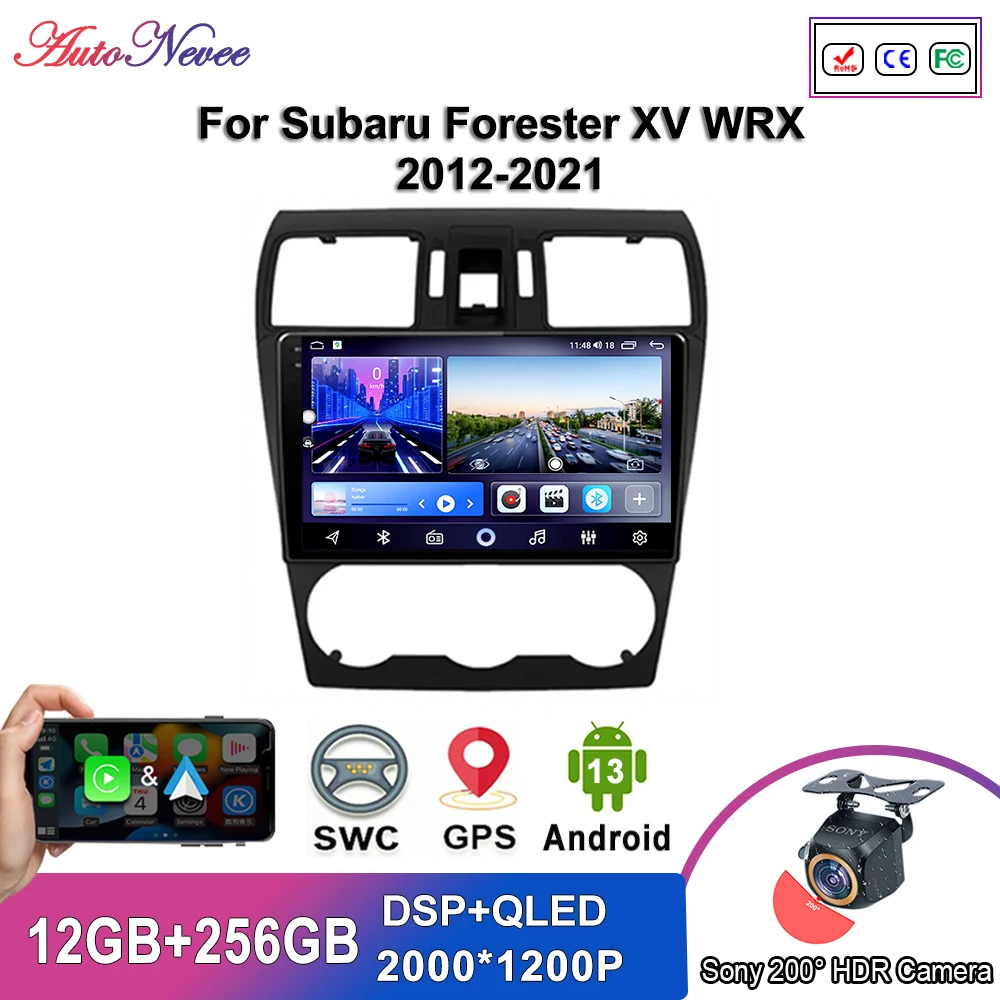 Android 14 Multimedia For Subaru Forester XV WRX 2012-2021 Car Player Stereo GPS Navigation Auto Radio Screen No 2Din Head Unit